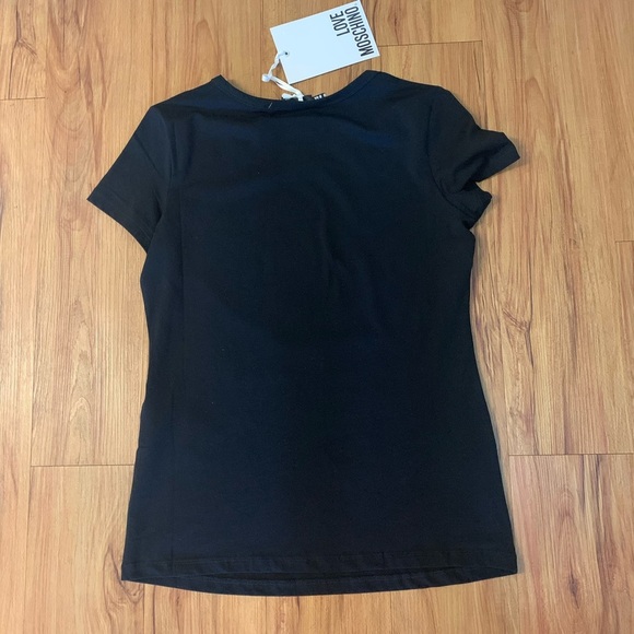 Love Moschino “it’s A Good Day” Black T-Shirt - Picture 5 of 11